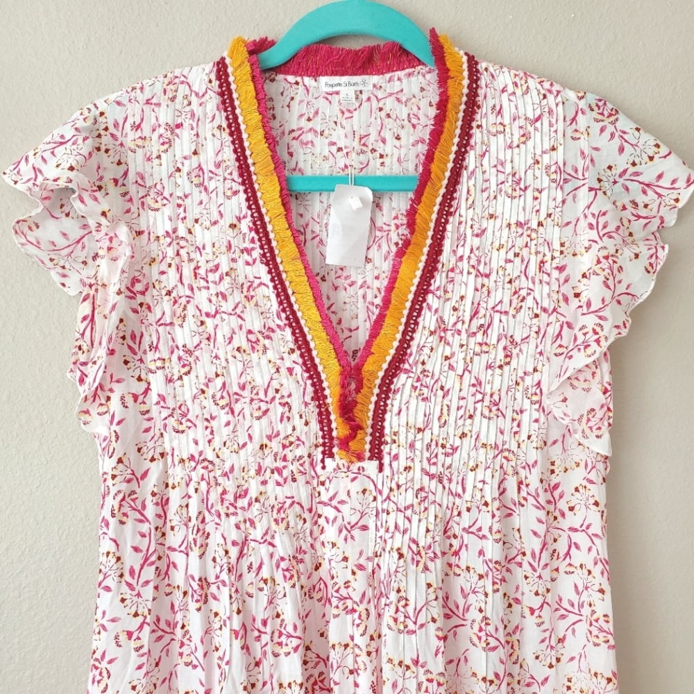 Poupette St Barth Sasha Mini Dress in Pink Cerise - Picture 8 of 14